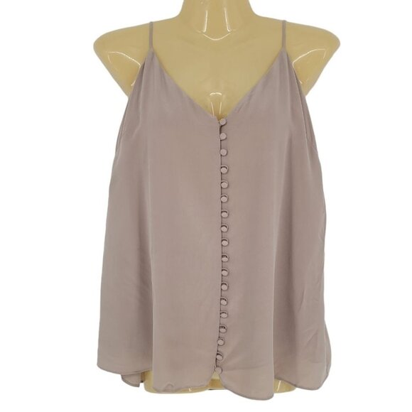 Wilfred Aritzia womens Large blush pink Marquis camisole full button 100% silk - Picture 1 of 11
